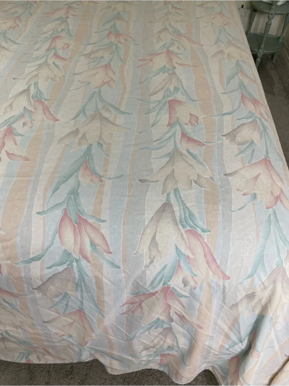 Floral Pastel Vintage Sheet Set - Soft Pink & Mint Tulips